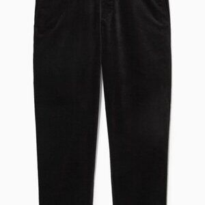 COS black regular cotton-moleskin straight-leg trousers size 2
